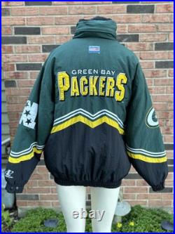Vintage 90's NFL Pro Line Green Bay Packers Parka Jacket Coat L w Hidden Hood Vintage 90's NFL Pro Line Green Bay Packers Parka Jacket Coat L w Hidden Hood