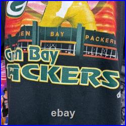 Vintage 90s Green Bay Packers Brett Favre City Skyline True Fan NFL Tee Sz XL
