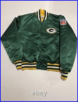 Vintage 90s Green Bay Packers Satin Starter Jacket Pro Line Made in USA Large