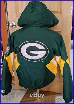 Vintage 90s Green Bay Packers Script Starter ProLine 1/2 Zip Pullover Jacket XXL