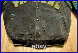 Vintage 90s Green Bay Packers Suede Leather NFL Bomber Jacket Men's Large