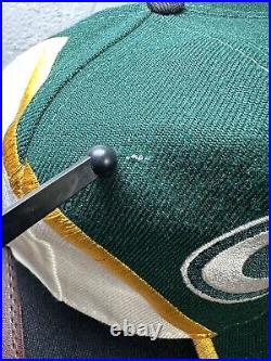 Vintage 90s Green Bay Packers Thunder Bolt Wool Snapback Hat Drew Pearson DS