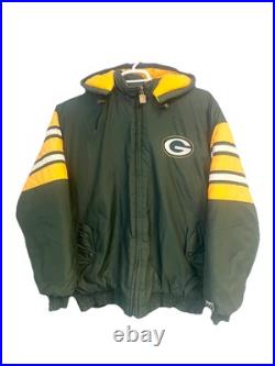 Vintage 90s Logo 7 Green Bay Packers NFL Jacket Coat Puffer Size XL