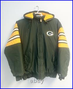 Vintage 90s Logo 7 Green Bay Packers NFL Jacket Coat Puffer Size XL