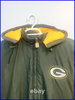 Vintage 90s Logo 7 Green Bay Packers NFL Jacket Coat Puffer Size XL