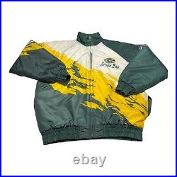 Vintage 90s Logo Athletic Splash Green Bay Packers Puffer Jacket Men's Sz L READ