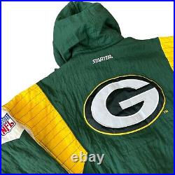 Vintage 90s Starter Green Bay Packers Jacket M Puffer Retro Hooded NFL Football