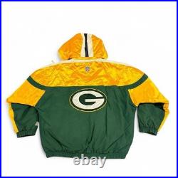Vintage 90s Starter NFL Green Bay Packers Full Zip Hooded Jacket Sz L