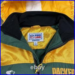 Vintage 90s Starter NFL Green Bay Packers Full Zip Hooded Jacket Sz L