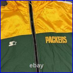 Vintage 90s Starter NFL Green Bay Packers Full Zip Hooded Jacket Sz L
