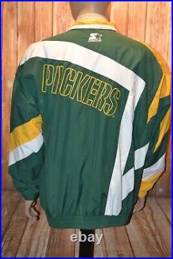 Vintage 90s Starter NFL Pro Line Men Green Bay Packers Windbreaker Jacket Sz XL