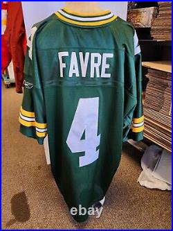 Vintage Brett Favre Green Bay Packers Reebok Authentic Nfl Jersey Size 52 Green