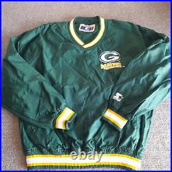 Vintage Brett Favre Green Bay Packers Starter Windbreaker Jacket L NFL Apparel