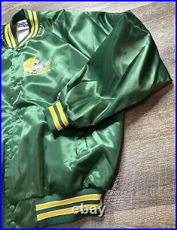 Vintage Chalk Line Green Bay Packers Satin Snap Bomber Jacket XXL Made in USA