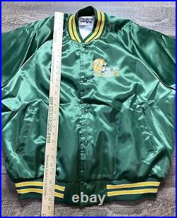 Vintage Chalk Line Green Bay Packers Satin Snap Bomber Jacket XXL Made in USA
