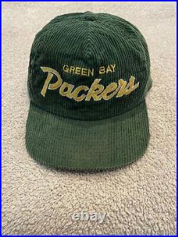 Vintage GREEN BAY PACKERS CORDUROY BASEBALL HAT CAP