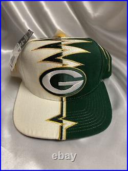 Vintage Green Bay Packers 90's Cap Hat Shock Wave White NWT New! (1312)