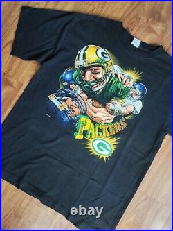 Vintage Green Bay Packers Caricature 1994 T-shirt NFL Football Size L