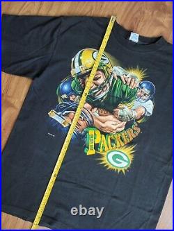 Vintage Green Bay Packers Caricature 1994 T-shirt NFL Football Size L