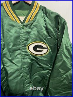 Vintage Green Bay Packers Chalk Line Satin Button Jacket Size XL