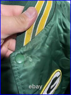 Vintage Green Bay Packers Chalk Line Satin Button Jacket Size XL