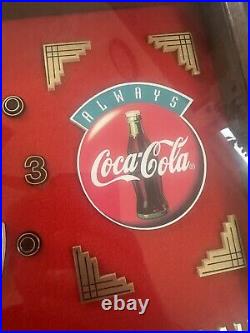 Vintage Green Bay Packers Coca Cola Framed Wall Clock Time For Football WORKS