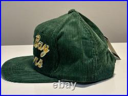 Vintage Green Bay Packers, Corduroy Eastport By Starter. Script SnapBack Rare