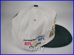 Vintage Green Bay Packers Embroidered Super Bowl Champions Snapback Hat Cap NEW
