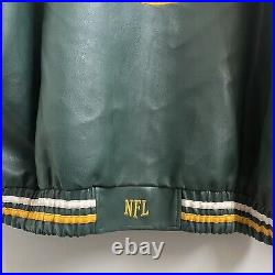 Vintage Green Bay Packers Faux Leather Jacket 90s Football NFL G-III Apparel XXL