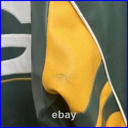 Vintage Green Bay Packers Faux Leather Jacket 90s Football NFL G-III Apparel XXL