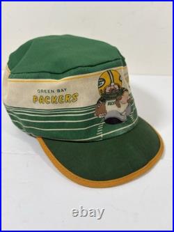 Vintage Green Bay Packers Football Hat Conductor Style NFL Fitted RARE