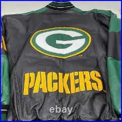 Vintage Green Bay Packers GIII Carl Banks 100% Leather Jacket Size Medium EUC