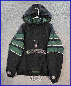 Vintage Green Bay Packers Jacket Adult 2XL XXL Green Black Starter 90s Y2K Mens