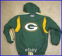 Vintage Green Bay Packers Jacket Men Large Green Pro Line Starter NFL Hooded