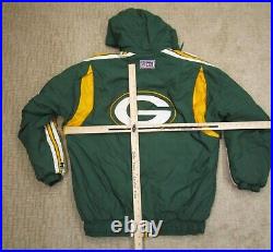 Vintage Green Bay Packers Jacket Men Large Green Pro Line Starter NFL Hooded