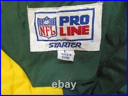 Vintage Green Bay Packers Jacket Men Large Green Pro Line Starter NFL Hooded