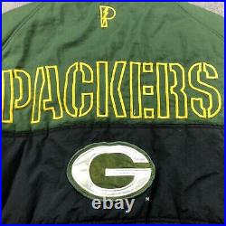 Vintage Green Bay Packers Jacket Mens XL Green Embroidered Spell Out Puffer