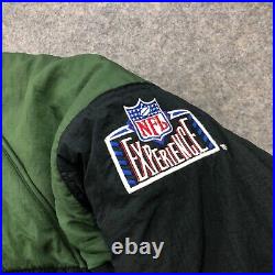 Vintage Green Bay Packers Jacket Mens XL Green Embroidered Spell Out Puffer