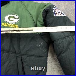 Vintage Green Bay Packers Jacket Mens XL Green Embroidered Spell Out Puffer