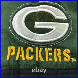 Vintage Green Bay Packers Jacket Mens XL Green Embroidered Spell Out Puffer