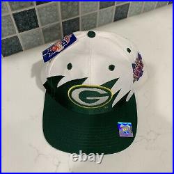 Vintage Green Bay Packers Logo 7 Shark Tooth Snapback hat Super Bowl XXXI RARE