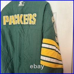 Vintage Green Bay Packers Mens Large NFL Football Green Starter Quilted Coat 90s Vintage Green Bay Packers Mens Large NFL Football Green Starter Quilted Coat 90s