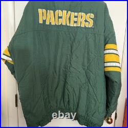 Vintage Green Bay Packers Mens Large NFL Football Green Starter Quilted Coat 90s Vintage Green Bay Packers Mens Large NFL Football Green Starter Quilted Coat 90s
