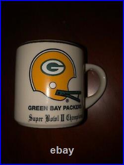 Vintage Green Bay Packers Mug Super Bowl II Champions OOAK NFL History