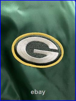 Vintage Green Bay Packers NFL Chalk Line Satin Jacket Green Bomber USA NEW W TAG