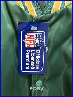 Vintage Green Bay Packers NFL Chalk Line Satin Jacket Green Bomber USA NEW W TAG