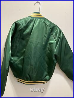 Vintage Green Bay Packers NFL Chalk Line Satin Jacket Green Bomber USA NEW W TAG