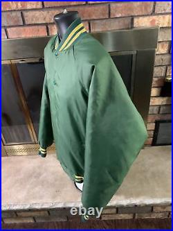 Vintage Green Bay Packers NFL Football Satin Vatsity Snap Jacket Mens Size Large