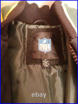 Vintage Green Bay Packers NFL Suede Leather Jacket Size M