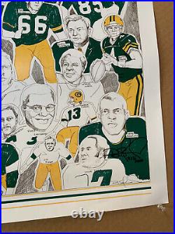 Vintage Green Bay Packers Poster All Time Greats Limited Edition Favre Starr